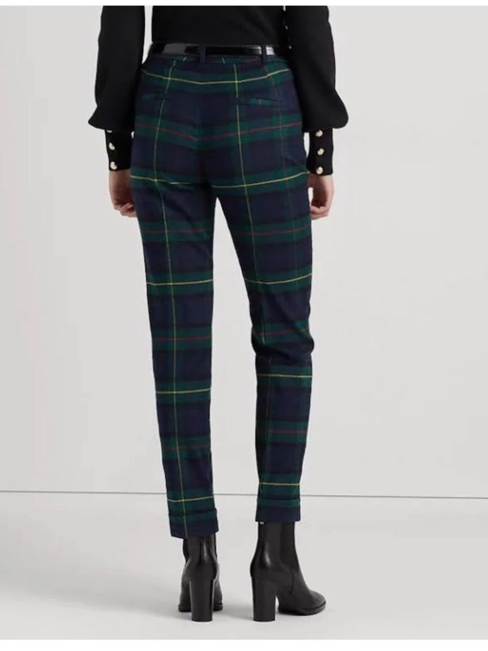 Ralph Lauren Navy and Green Plaid Skirt